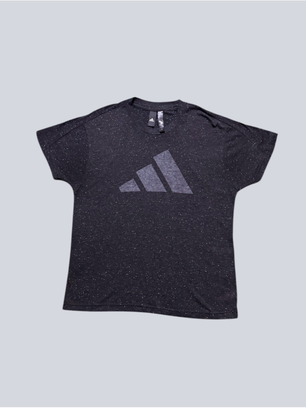 adidas Black Speckled Logo Short Sleeve Tee